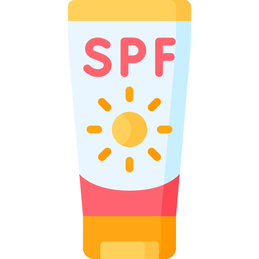 Illustration of a tube of sunscreen labeled 